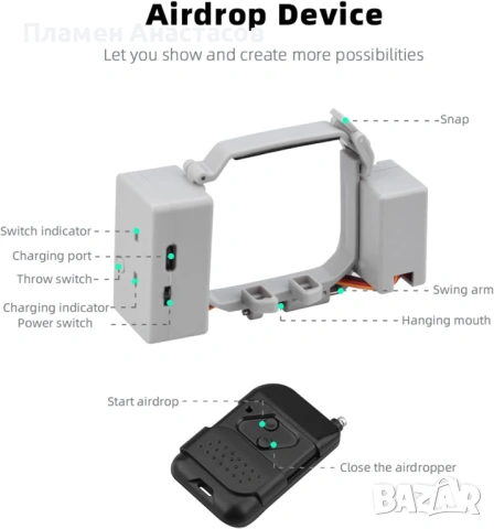 Airdrop система за DJI Mini 3 Pro / Mini 3 – механизъм за освобождаване на товар, снимка 4 - Дронове и аксесоари - 53295804