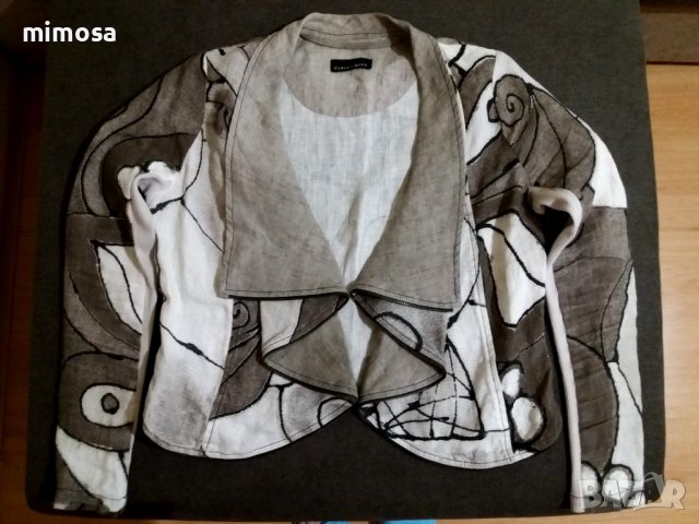 Късо ленено сако, снимка 2 - Сака - 38108290