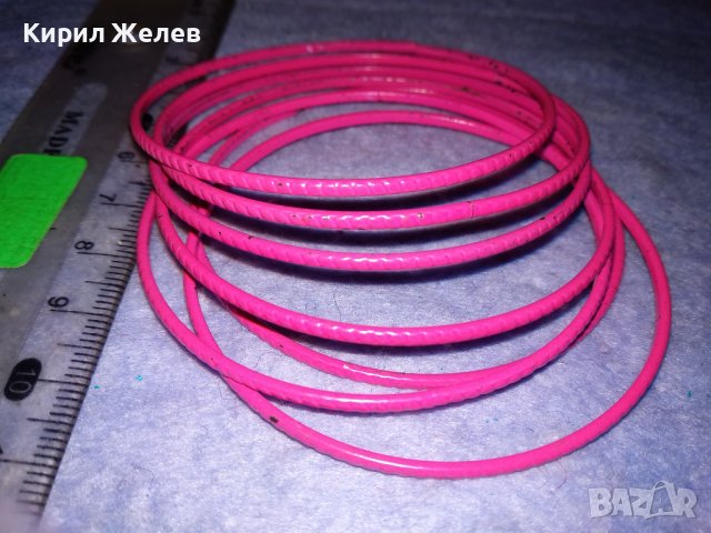 КОМПЛЕКТ МОМИЧЕСКИ МОДНИ РОЗОВИ СТОМАНЕНИ АРТ ГРИВНИЧКИ 37501, снимка 8 - Гривни - 40837179