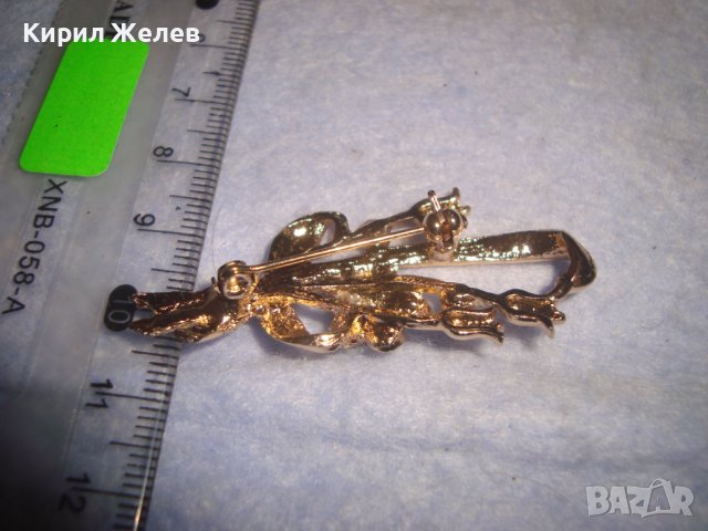 ФИНА КРАСИВА ФЛОРАЛНА ПОЗЛАТЕНА МЕДНА БЕЛ ЕПОК БРОШКА с ФАСЕТИРАНИ ЦИРКОНИ 27899, снимка 7 - Други - 37096928