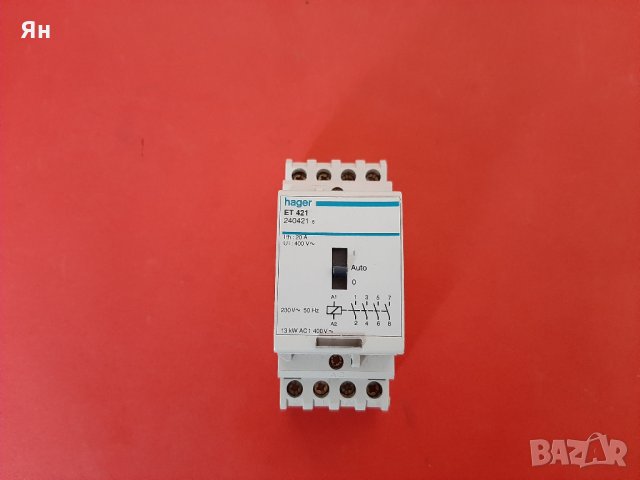  Контактор HAGER ET421,20A,230V,13kW,4НО-Франция 