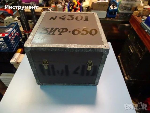 Индустриален дървен сандък с обков 420х400х320mm, снимка 1