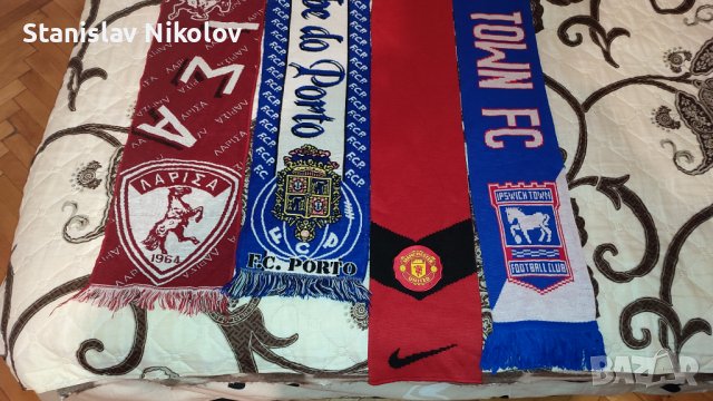 Футболни шалове Ipswich Town, Man. UTD, FC Porto, Inter, Neuchatel Xamax, AEL Larissa, снимка 3 - Футбол - 43887221