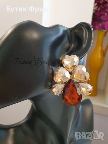 Обеци Милена голд, снимка 2 - Обеци - 39999329