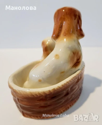 Винтидж японски порцеланова фигурка, кученца Шпаньол, снимка 5 - Колекции - 50453369