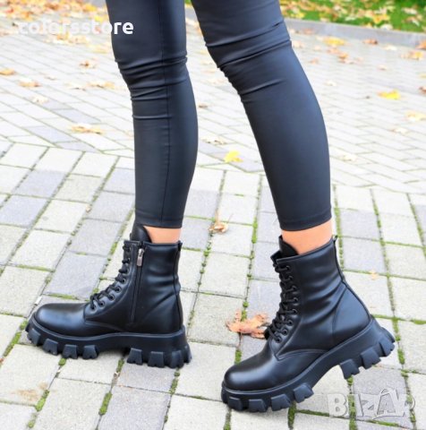 Равни боти - черна кожа - B0912, снимка 2 - Дамски боти - 37123477