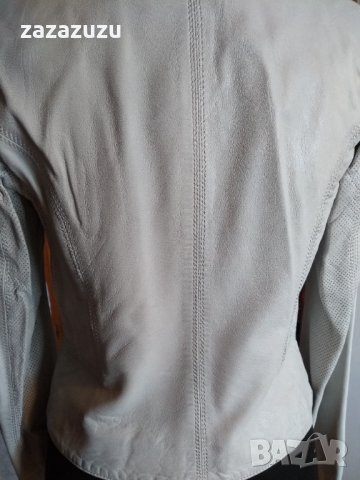 ЕСТЕСТВЕНА КОЖА - ITALY, агнешка напа, цвят слонова кост, вталено, снимка 5 - Якета - 32679376