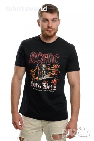 Нова мъжка тениска с дигитален печат на музикалната група AC/DC - HELL'S BELLS, снимка 7 - Тениски - 30162628