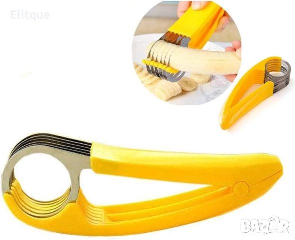 Функционална стоманена резачка за банани, резачка за плодове с ергономична дръжка, снимка 9 - Други стоки за дома - 52902203