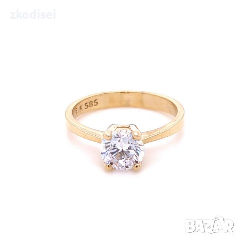 Златен дамски пръстен 3,16гр. размер:56 14кр. проба:585 модел:21894-2