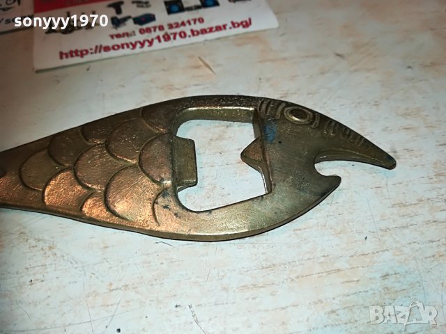 РИБА-мед/месинг 17х5см внос германия 0806211211, снимка 12 - Антикварни и старинни предмети - 33145167