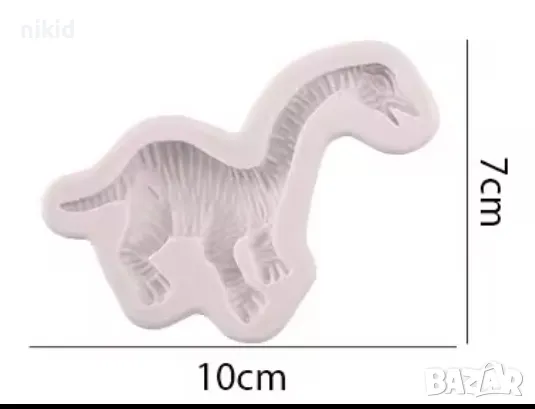 5 ВИД Изправен Динозавър силиконов молд форма за украса декор торта фондан шоколад гипс, снимка 2 - Форми - 48622596