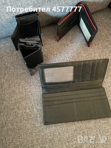 4 Премиум портфейла (2 от истинска кожа + 2 карбон) – Перфектно състояние!, снимка 3 - Портфейли, портмонета - 52853468
