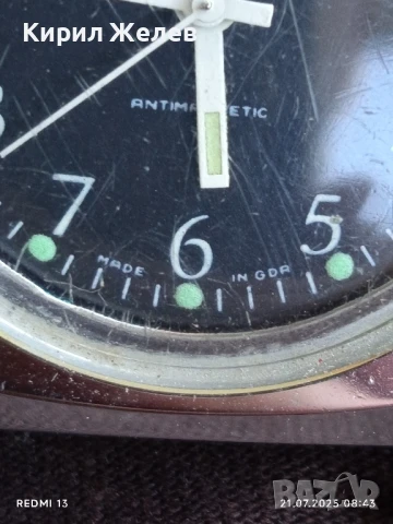 Стар механичен часовник РУХЛА АНТИМАГНЕТИК ГДР уникат за КОЛЕКЦИОНЕРИ 42452, снимка 3 - Антикварни и старинни предмети - 51087653