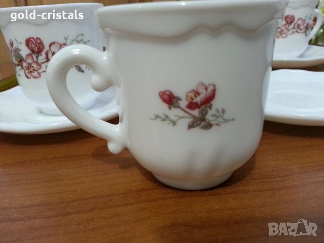 Френски аркопал чаши за кафе, снимка 4 - Антикварни и старинни предмети - 34571160