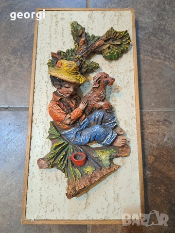 3D пано за стена "Момче с куче" 31/4, снимка 2 - Декорация за дома - 53056965