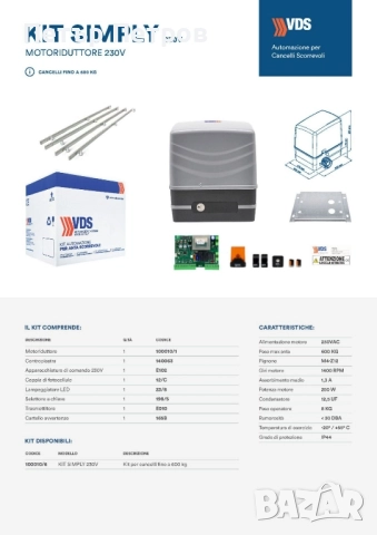 Автоматика за плъзгащи врати 600кг / 250w, снимка 2 - Електродвигатели - 22809990