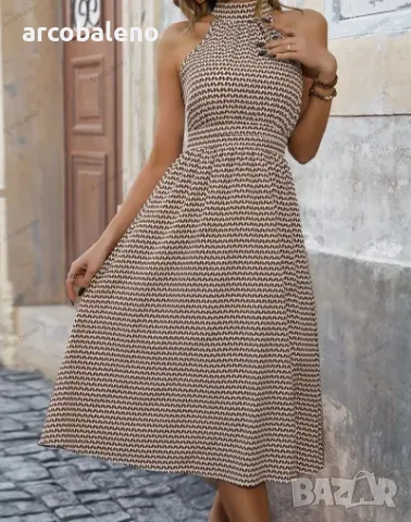 Елегантна дамска рокля без ръкави с висока талия, снимка 4 - Рокли - 49466016