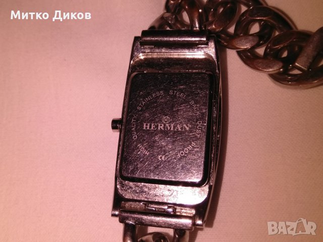 Херман немски часовник с капак  кварц верижка стоманен корпус прахоуст., снимка 9 - Дамски - 29005381