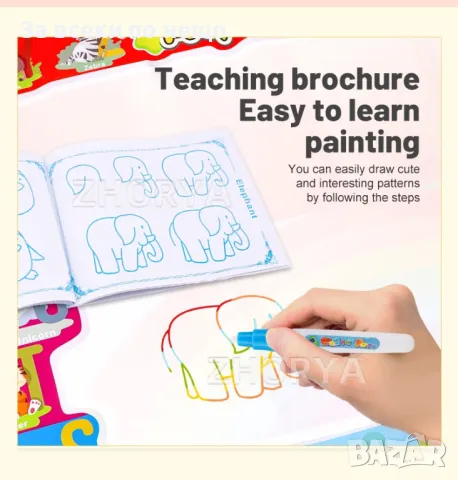 Детско килимче за рисуване с вода, снимка 9 - Образователни игри - 48700621