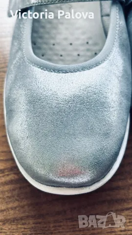 Разкошни кожени сребристи обувки  CAPRICE Германия, снимка 15 - Дамски ежедневни обувки - 50030364