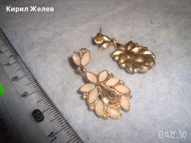 КРАСИВИ ФЛОРАЛНИ ПОЗЛАТЕНИ ФЕШЪН АРТ КРИСТАЛНИ АРТ ОБЕЦИ 24764, снимка 6 - Обеци - 36623839