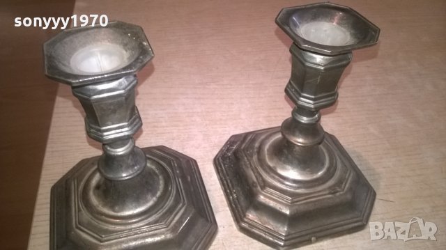 свещници сив/син цвят 2бр-внос франция-13х12х12см, снимка 12 - Колекции - 26693120