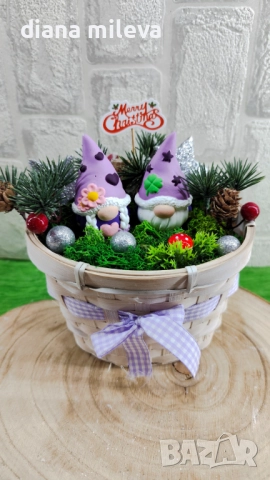 Коледна аранжировка с гномчета!, снимка 8 - Декорация за дома - 52497725