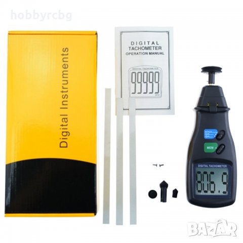 Цифров лазерен 2в1 фото тахометър – контактен и безконтактен RPM, снимка 14 - Измервателни инструменти - 21707316