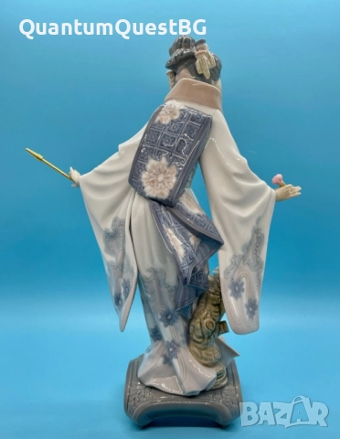 Lladro Spain Japanese Geisha “Teruko” w/ Folded Parasol “Гейшата”, снимка 16 - Статуетки - 52830312