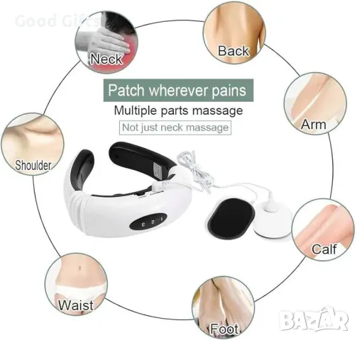 ШИАЦУ МАСАЖОР ЗА ОТПУСКАНЕ И НАМАЛЯВАНЕ НА БОЛКИ ВЪВ ВРАТА, снимка 3 - Масажори - 47508663