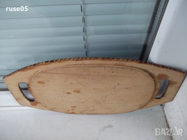 Поднос стар дървен пирографиран, снимка 4 - Други ценни предмети - 38452630