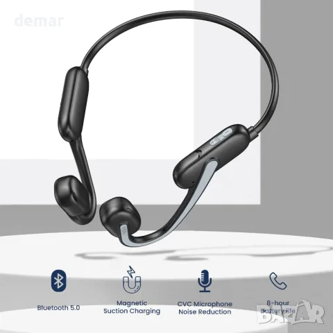 Слушалки Bohconn с костна проводимост, Bluetooth 5.3, отворени слушалки с микрофон, IPX6, снимка 2 - Безжични слушалки - 49879789