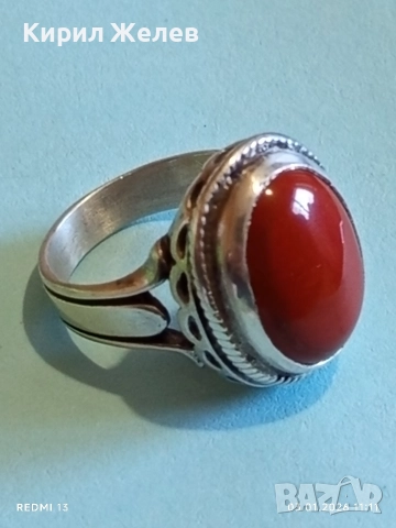 Ориенталски стил сребърен пръстен с АВАНТЮРИН майсторска ръчна изработка 51790, снимка 6 - Пръстени - 52961475