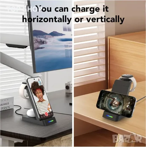 Безжично зарядно устройство 3 в 1 на Aimtel, съвместимо с Google Pixel, снимка 5 - Безжични зарядни - 49340585