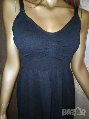 IloveSia- L-Безшевна черна рокля за бременни и кърмачки , снимка 7 - Рокли - 43095882