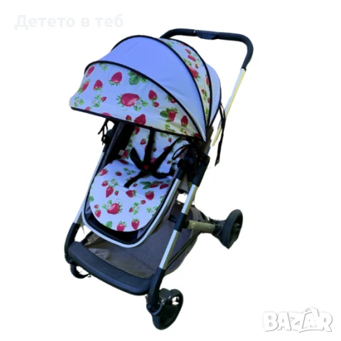 Сенник за количка универсален ,ягоди с бяло, снимка 1