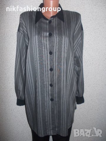 Риза сиво и черно райе, XL размер, снимка 1 - Ризи - 27769841