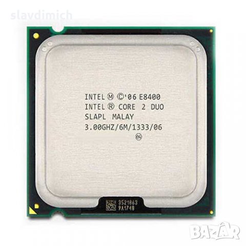 Процесор Intel® Core™2 Duo Processor E8400 6M Cache, 3.00 GHz, 1333 MHz сокет 775, снимка 1 - Процесори - 27863639