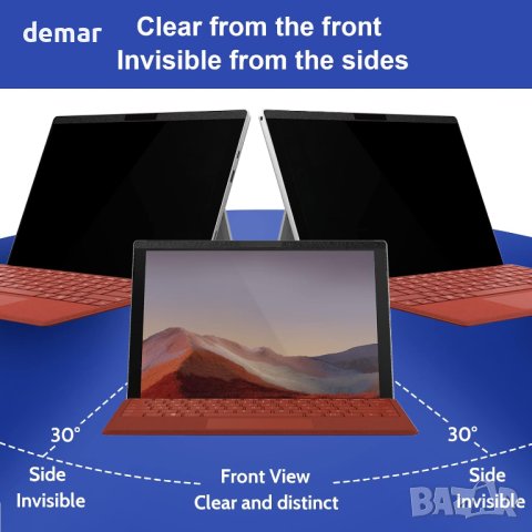 IPROKKO Магнитен протектор за екран на Surface Pro 7 - 12,3 инча, снимка 5 - Части за лаптопи - 43114483