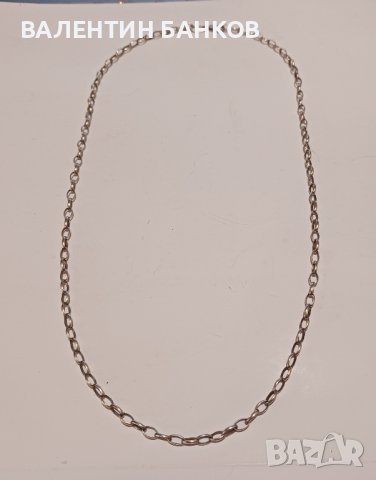 Сребърен синджир с овална плетка, снимка 2 - Колиета, медальони, синджири - 44109886