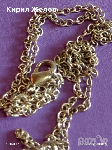 Сребърно колие с висулка с абстрактен дизайн и диамант финно много красиво Бижу 27268, снимка 5 - Колиета, медальони, синджири - 52844581