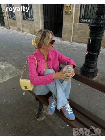 Дамско Късо Розово Сако, снимка 3 - Сака - 52216102