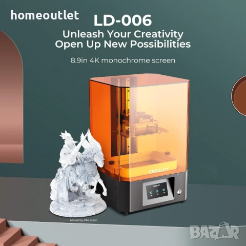 ПРОМОЦИЯ 3D принтер CREALITY LD-006 - Бързина, висока детайлност и 4K монохромен екран, снимка 2 - Друга електроника - 52824022