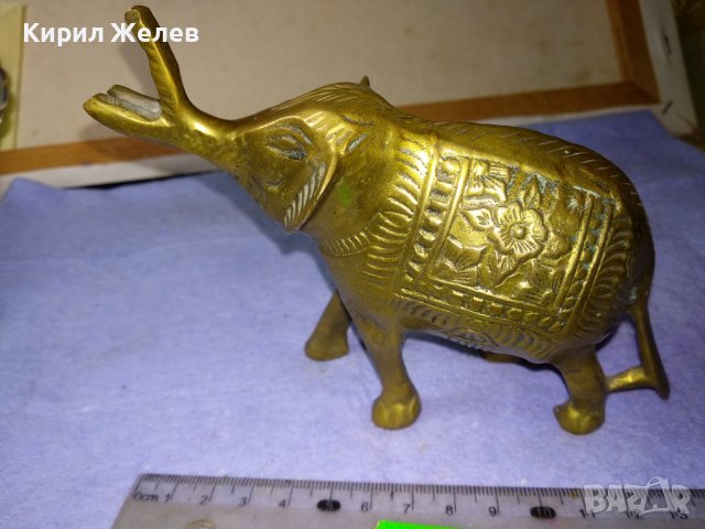 СИМПАТИЧНА КЪСМЕТЛИЙСКА ДЕКОРАТИВНА ОРНАМЕНТИРАНА БРОНЗОВА ФИГУРКА СЛОНЧЕ - За ЩАСТИЕ за ДОМА 42704