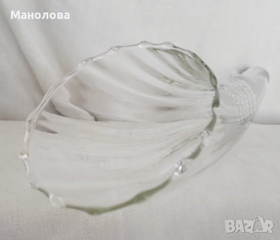 Художествена стъклена ваза Рог на изобилието., снимка 6 - Вази - 38465809