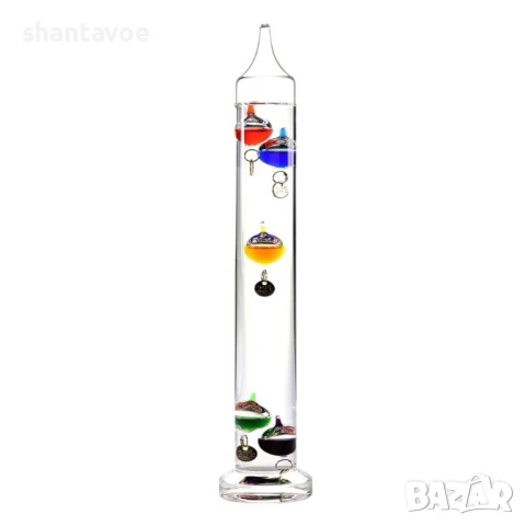 Стъклен термометър по идея на Галилео Галилей, снимка 2 - Декорация за дома - 51114438