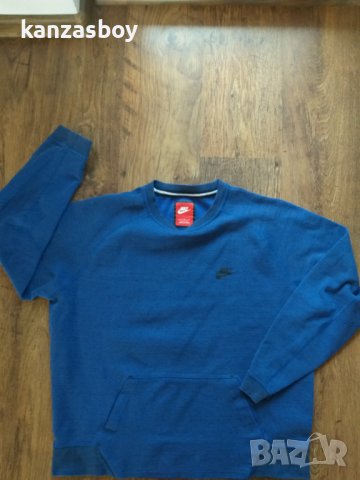 NIKE TECH Fleece Crew - страхотна мъжка блуза Л, снимка 3 - Блузи - 44103756