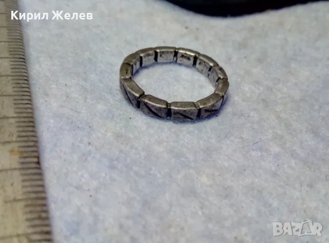 СТАР СТИЛНО ОРНАМЕНТИРАН СРЕБЪРЕН ПРЪСТЕН Тип ХАЛКА ОКСИДИРАНО СРЕБРО 925 ПРОБА 36978, снимка 7 - Пръстени - 49682882