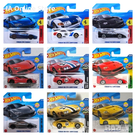 Hot Wheels Ferrari F50; LaFerrari; 250 GTO Transport; 365; F40; SF90